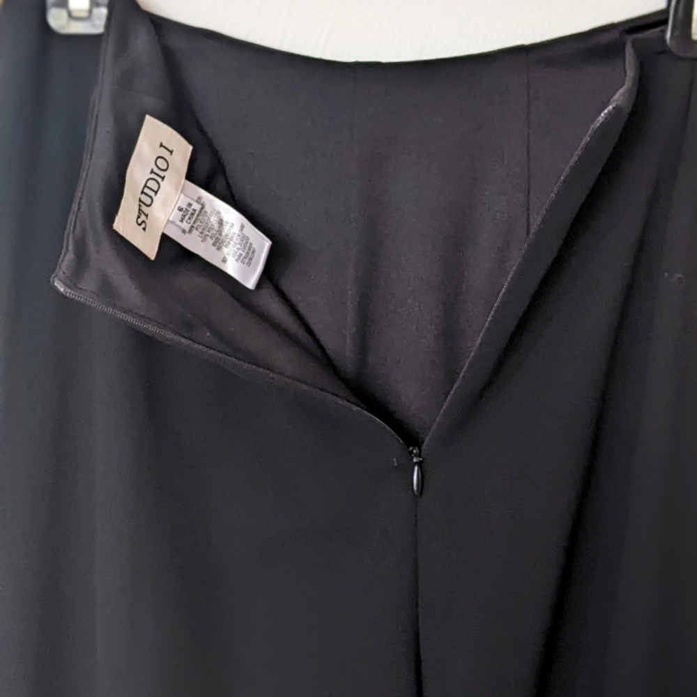 Studio I Ruffle bottom Pants Black size 6 - Picture 9 of 10